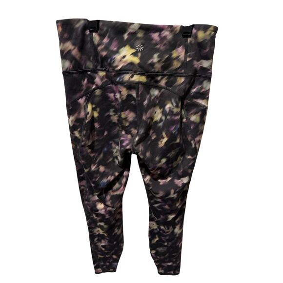 Athleta Rainier High Rise Reflective Print Leggings – Lyra Garden Black/Pink – S - Picture 2 of 5